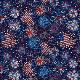 USA Flag Fireworks Fabric, from The Star Spangled Collection by Gail Cadden, by Timeless Treasures, GAIL-CD2222 USA, by The Yard, 0.97 Inches, Red White and Blue