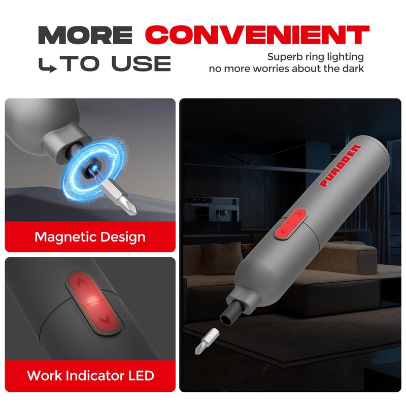 Electric Screwdriver Cordless,3.6V Screwdriver Set Rechargeable,Multitool Magnetic Screwdriver Bits,20 Pieces