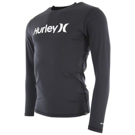 Hurley Mens OAO Quickdry Rashguard Ls Rash Guard Shirt, Black, S EU