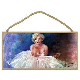 TGM Marilyn Monroe GORGEOUS PORTRAIT By Artist Haiyan 10 "x 5" Wood Sign NEW 257