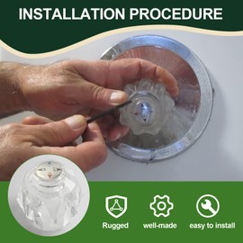 LEDBarz Shower Faucet Handle Replacement for Delta RP41661 and Peerless Single Handle Tub Faucets, Shower Knob Repair kit with Button, Screw, Connector and Set Screw,Clear Acrylic Finish