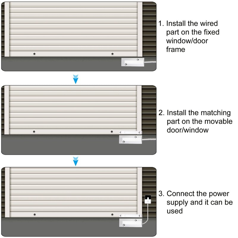 PATIKIL Security Rolling Door Contact, 0-100V/0.5Amp Magnetic Reed Switch Alarm
