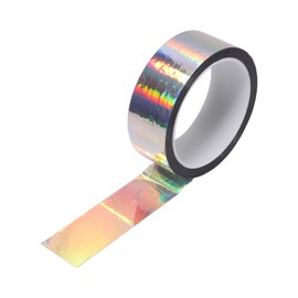 RATCHROLL 1 Roll Universal Air-Release Adhesive Pinstripe Tape Holographic Automotive Pinstriping Tape Chrome Silver Tone 1.18"x164.04ft