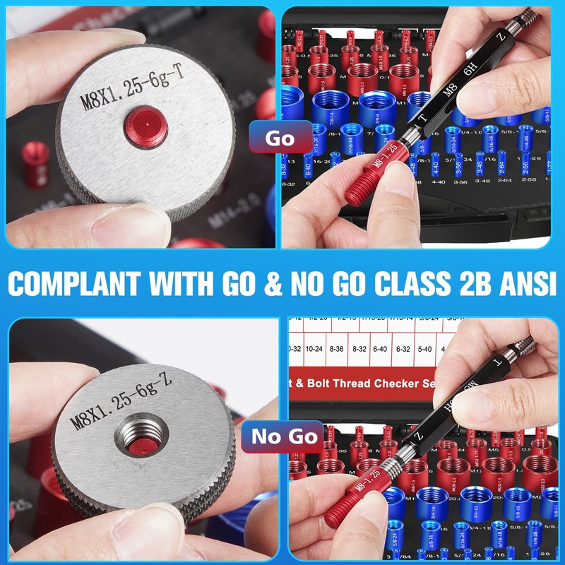 76Pcs Thread Checker, Nut and Bolt Thread Checker 38 Standard