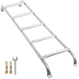 HomiShare Metal Basement Egress Ladder - 5-Step, 400LBs Load Capacity with Silver Polished Surface, Fits 65"x15.5" Egress Window Well