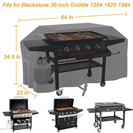 36 Inch Griddle Cover Fits for Blackstone 36 inch Flat Top Gas Griddle 1554 1825 1984, Waterproof 36" Griddle Cover Fit Royal Gourmet GD401 Fit Blackstone 36 inch Cooking Station 4 Burner