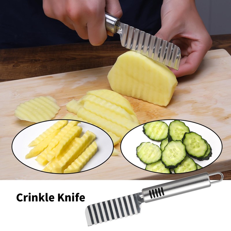 BURLIHOME Stainless Steel Fruit Carving Knife Set, 5 Pack Vegetable