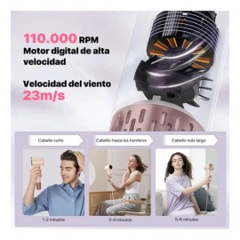 Bomidi Secador De Pelo, Secadora De Cabello Profesional Inico Negativo 110,000 Rpm, 1600w, 4 Temperaturas  2 Velocidades, Temperatura Constante Sin...