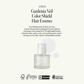 ANILLO Gardenia Veil Color Shield Hair Essence – Lightweight Leave-In Treatment for Color-Treated Hair – Shine Boost, Damage Repair, Color Fixing System, Floral Scent – (50 ml / 3.38 fl oz)