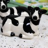 Salt and Pepper Shakers Dairy Cow Ceramic Black White Animal