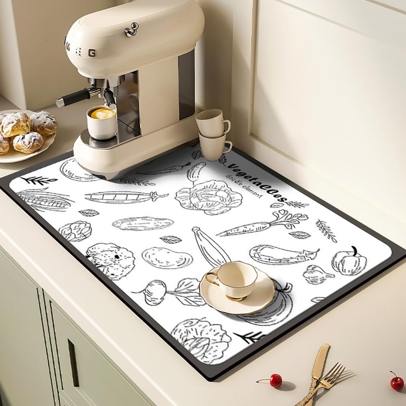 Dish Drying Mat Coffee Mat, Super Absorbent Drying Mat, Hide