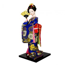 Folpus Japanese Geisha Kimono Doll Desktop Decoration Ornament Asian Ethnic Folk 30cm Collectible Figurine for Table Bookshelf Desk