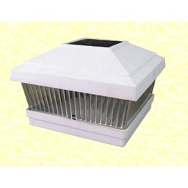 AFFORDABLE Outdoor Garden 8 Pack White Solar Power LED Pathway Deck Dock Patio Fence Post Light for 5x5 PVC Vinyl Posts…