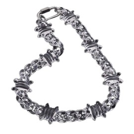 Ohraina Rock Punk Transparent Acrylic Spike Chain Necklace For Men Women New Clear Chain Lock Pendants Necklaces 2021 Jewelry (Metal Color: Light Yellow Gold Color)