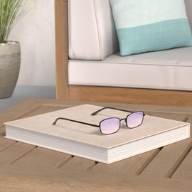 SOJOS Small Y2k Narrow Rectangle Sunglasses Womens Mens Retro 80s 90s Skinny Sunnies SJ1187, Black/Pink Gradien Purple