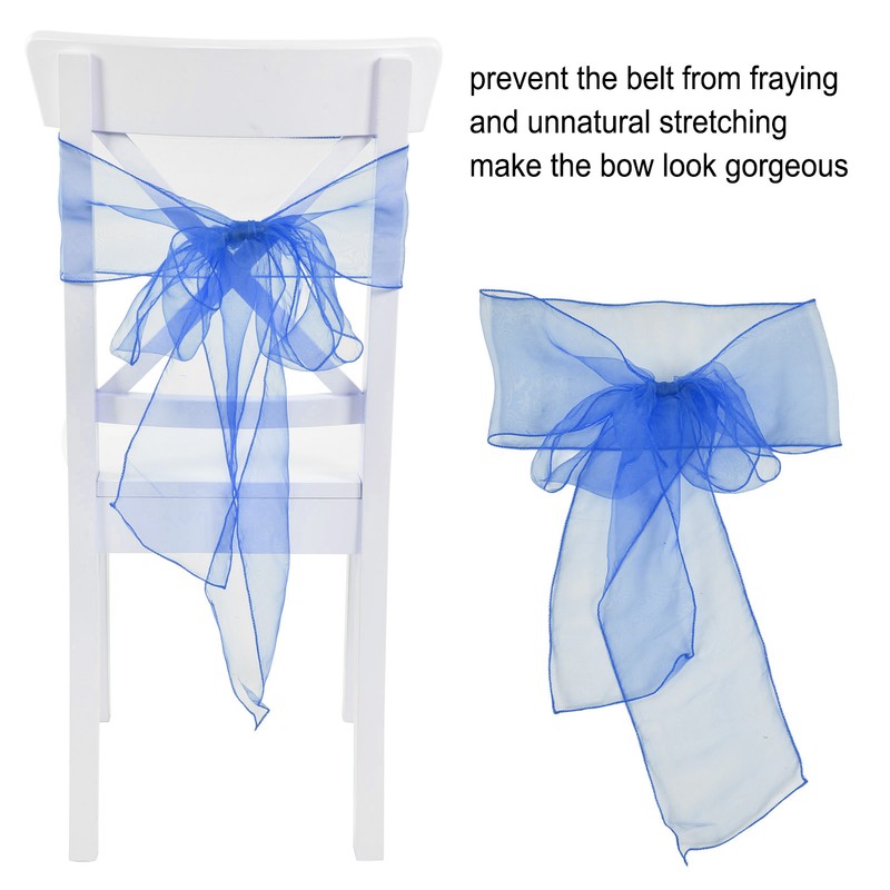 10Pcs Organza Banquet Chair Sash Exquisite Chair Bows Sashes for