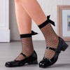 Miaband Fishnet Sheer Socks Bow Mesh Net Socks Elastic Hollow