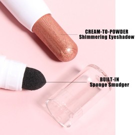 Eyeshadow Stick,Cream Shadow Stick,Glitter Eye Shadow Stick, Brown Eyeshadows Pencil Metallic Bronze, Smooth Long Lasting,2 in 1 dual-ended Eyeshadow Pen