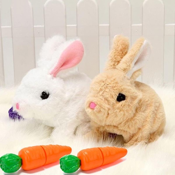 mugroxa Interactive Hopping Bunny Plush Toy – Walking Stuffed Bunny