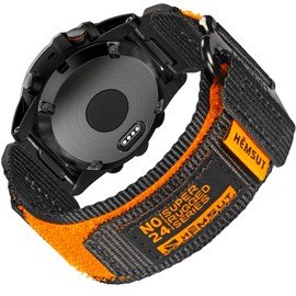 Watch Band Compatible With Garmin, 26mm Nylon Hoop and Loop Military Strap for Fenix 8 51mm/7X/7X Pro/6X/6X Pro/5X/5X Plus, Tactix 7 Pro/ Delta, Quatix 6X/5X, Descent MK1/MK2, Instinct 2X, Foretrex 601/701, Enduro /Enduro 2/ Enduro 3, D2