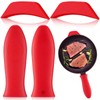Domensi 4 Pcs Silicone Hot Handle Holder Set Cast Iron