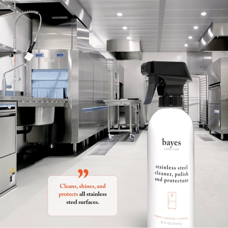 Bayes High-Performance Stainless Steel Cleaner Spray, Polish, and Protectant -