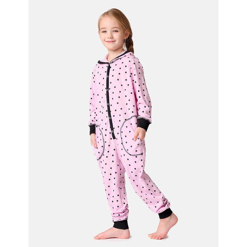 Merry Style MS10-223 Girls' Romper, Sleeping Suit with Hood, Pink