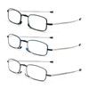 3 Pack Folding Reading Glasses with Keychain Compact Bags Women