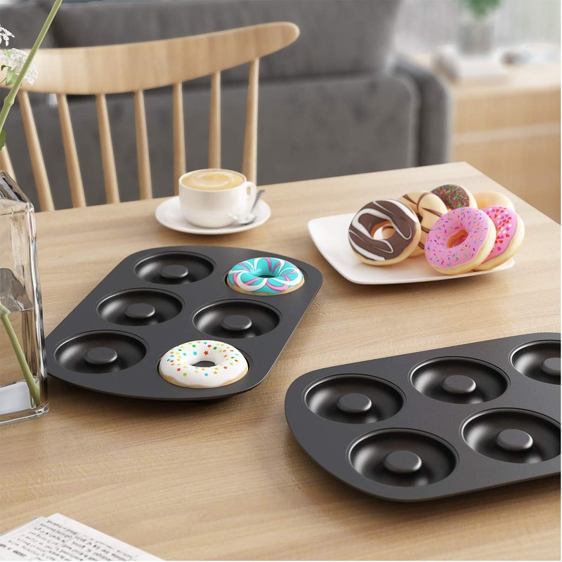 Tiawudi Non-Stick 6-Cavity Donut Baking Pans, Makes Individual Full-Sized 3
