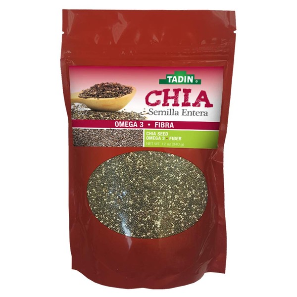 Tadin Chia Seed Natural Dietary Supplement. Protein, Fiber and Omega 3. Promotes Good Health. 12 Oz / 340 g