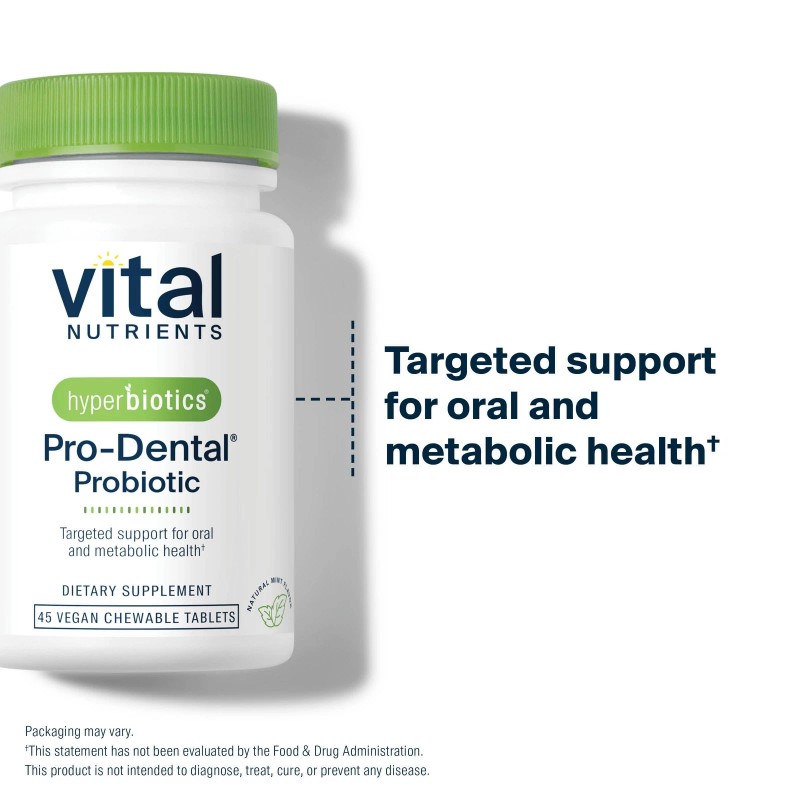 Hyperbiotics PRO-Dental Mint Flavor Oral Health Probiotics - 45 Tablets