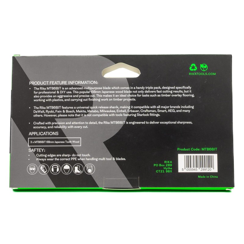 Rikä MTB68JT 68mm Japanese Tooth Multi Tool Saw Blade 3pk