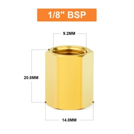 GASHER 10PCS Brass Pipe Fitting, Reducer Adapter, 1/8-Inch Female Pipe x 1/8-Inch Female Pipe