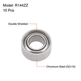 sourcing map R144ZZ Ball Bearing Deep Groove Ball Bearing Set 3 x 6 x 3 mm Double Shielded Chrome Steel P0 Skateboard Bearings Mini Ball Bearings Pack of 10