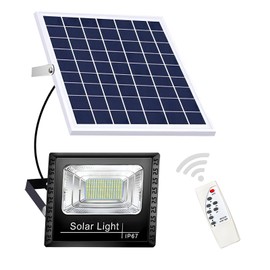 DuBom 100w to 800w 6500K Solar Flood Light Outdoor Remote, IP67 Waterproof Solar Power Security Light Auto On/Off, Dusk to Dawn for Yard, Gazebo, Shed, Barn, Porch, Patio, Garage, Garden (200W)