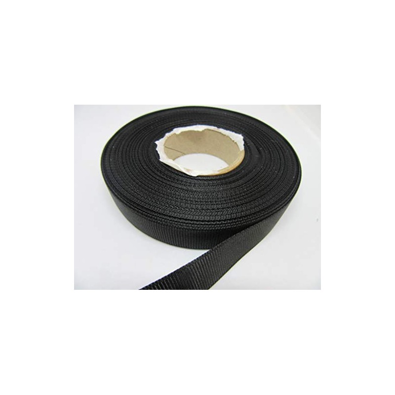 2 metres of 16mm Grosgrain Ribbed Ribbon Black Double Sided