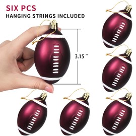 Mupera Football Ornament - 6Pcs Xmas Balls Sports Theme Football(2024 New), Decorative Balls, Christmas Tree Ornament, Home, Holiday, Party, Supermart, Office, Business Decorations