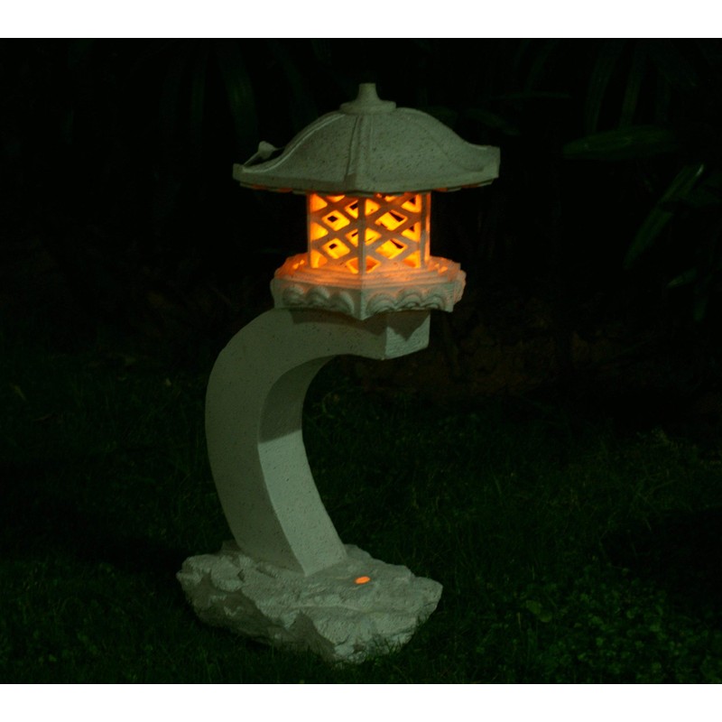 TIAAN 24”Height Japanese Style Lantern Solar Garden lamp Solar Pagoda