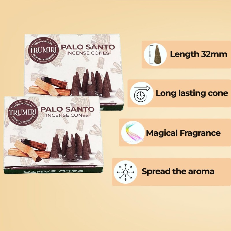 Palo Santo Incense Cones - Total 20 Cone Incense -