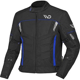 WD Motorsports Vegas 2.0 Textile Motorcycle Jacket – All-Season Men’s Biker Jacket with CE Approved Armors – Soft and Comfortable Motorcycle Protective Jacket with Width Adjustment and Air Vent Zipper