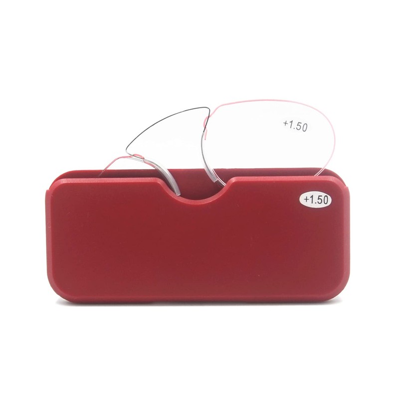 [Henghao] 老眼鏡 5色選択可能 超軽量リムレス メガネ 携帯用 おしゃれ リーディンググラス シニアグラス H6026