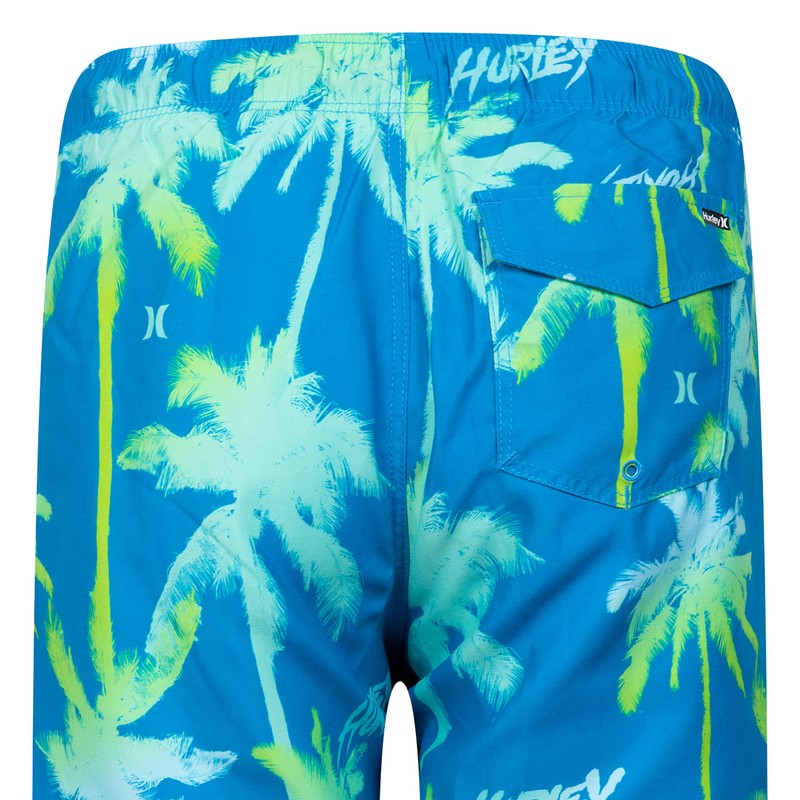 Hurley Boys' Pull On Swim Trunks, Neptune Blue/Palms, 6