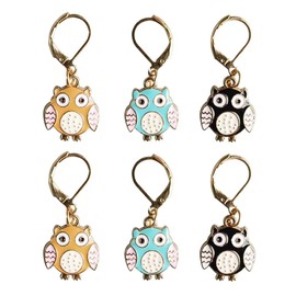 6pcs Cute Owl Crochet Removable Locking Stitch Markers for Knitting and Crocheting Colourful Owl Metal Charms Knitting Supplier Gifts