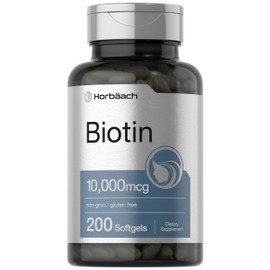 Horb?ach Horbaach Biotin 10000 mcg | 200 Softgels | Vitamin B7 Supplement | Non-GMO & Gluten Free