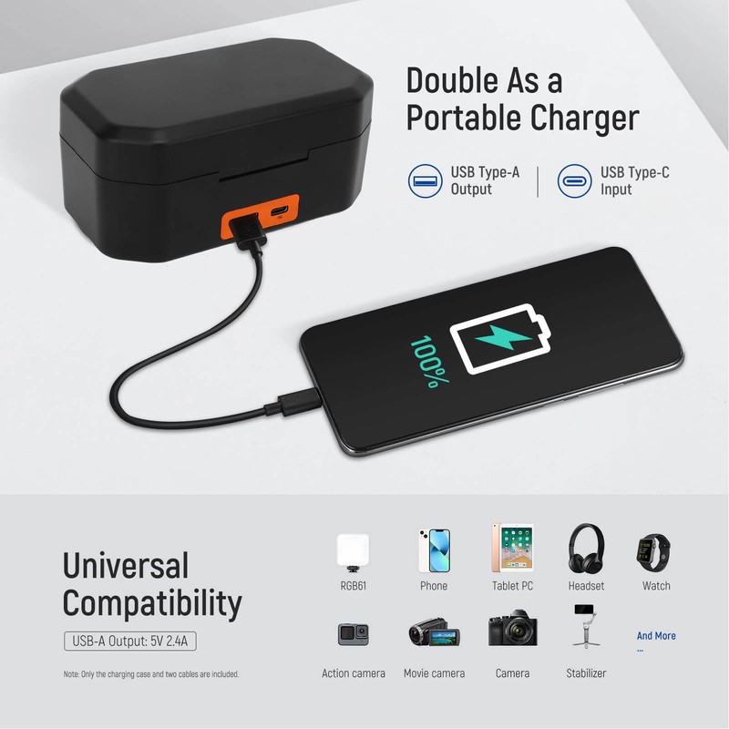 4200mAh Mic Wireless Charging Case 3 Channels Quick Charging with