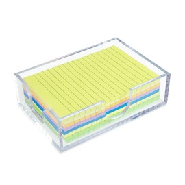 4x6 Acrylic Memo Pad Holder, Desk Post it Holder, Clear Sticky Note Dispenser, 4x6 Acrylic Notepad Holder Desk Organizer for Office Home School