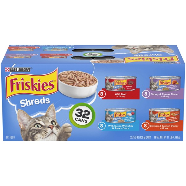 Purina Friskies Gravy Wet Cat Food , Savory Shreds - (32) 5.5 oz. Cans