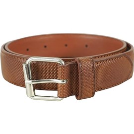 vangelo Kid Classic Dress Belts with Silver Buckle Cognac Debossed 25 Inch Fit for Waist from 23 to 28 Inch