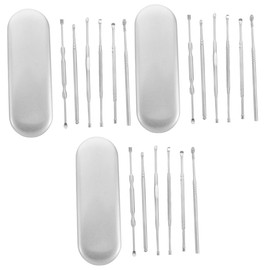 Baluue 3sets Ear Cleaning Tool Spiral Ear Spoon Kit Remover for Home and Travel 6pcs*3