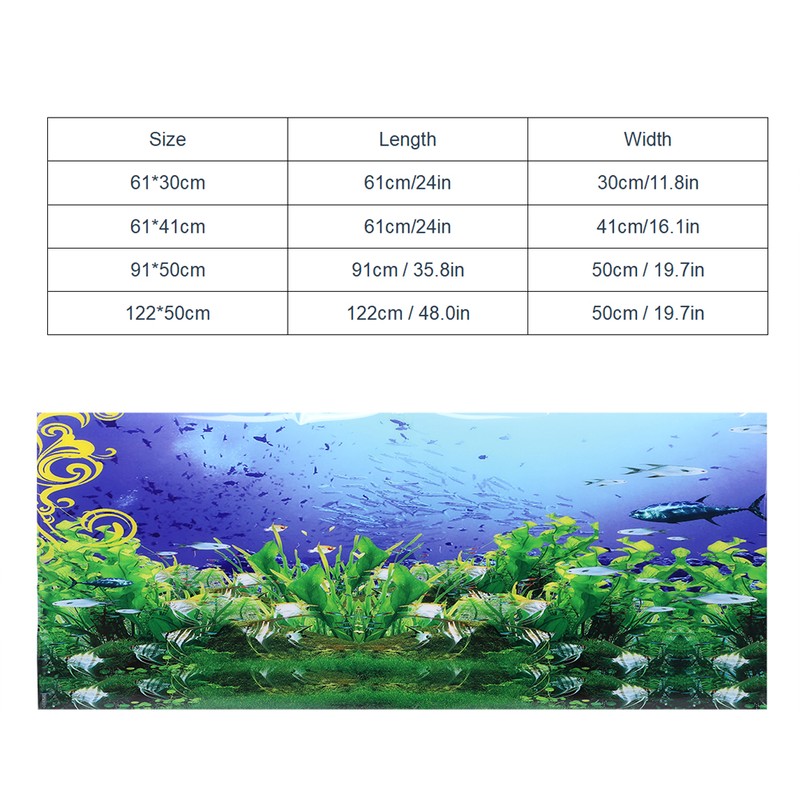 Background Poster Decorative Painting PVC Sticker Landscape Image for Aquarium